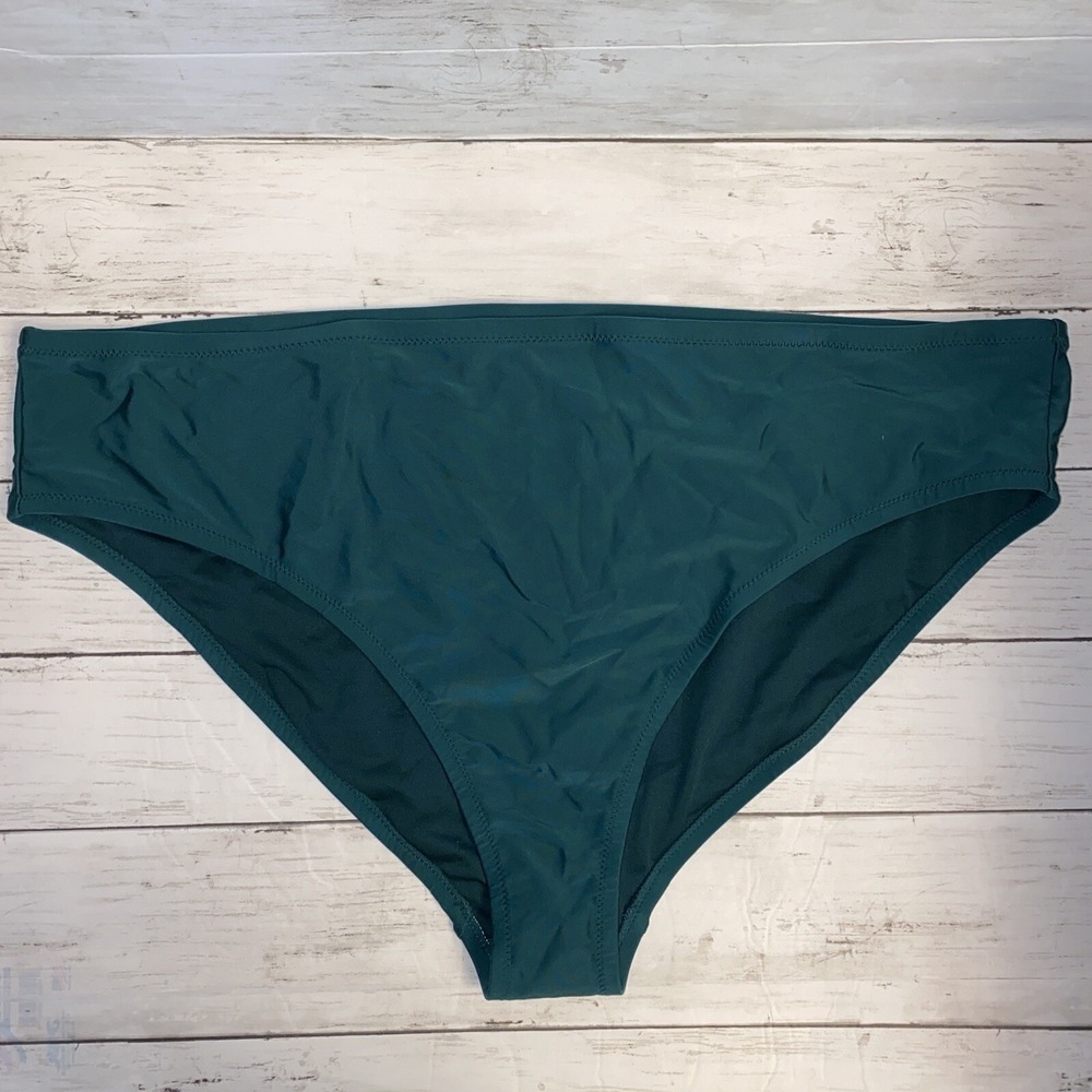 Kona Sol Bikini Bottom Womens 24W 26W Green Hunter High Coverage Hipster Plus